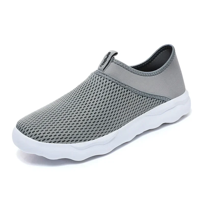 2023 Hot Sale Men's Shoes Slip on Men's Vulcanize Shoes Spring and Autumn Solid Net Cloth Mid Heel Casual Breathable Sneakers