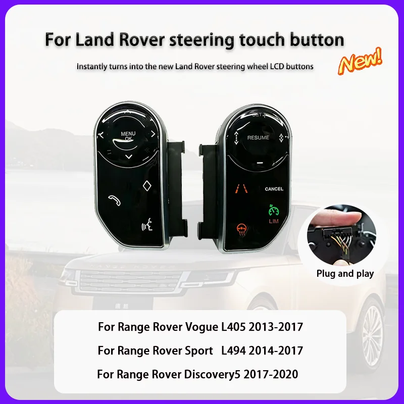 Steering Wheel Touch Buttons For Range Rover Sport L494  Vogue L405 Discovery 5 L462 Multimedia Square Control