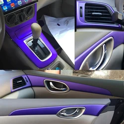 For Nissan sentra Sylphy 2012-2015Interior Central Control Panel Door Handle Carbon Fiber Stickers Decals Car styling Accessorie