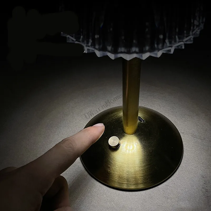 Retro Led Table Lamp Rechargeable Dimmable Restaurant Outdoor Table Lamp Desktop Night Light Christmas Gift Drop Shipping