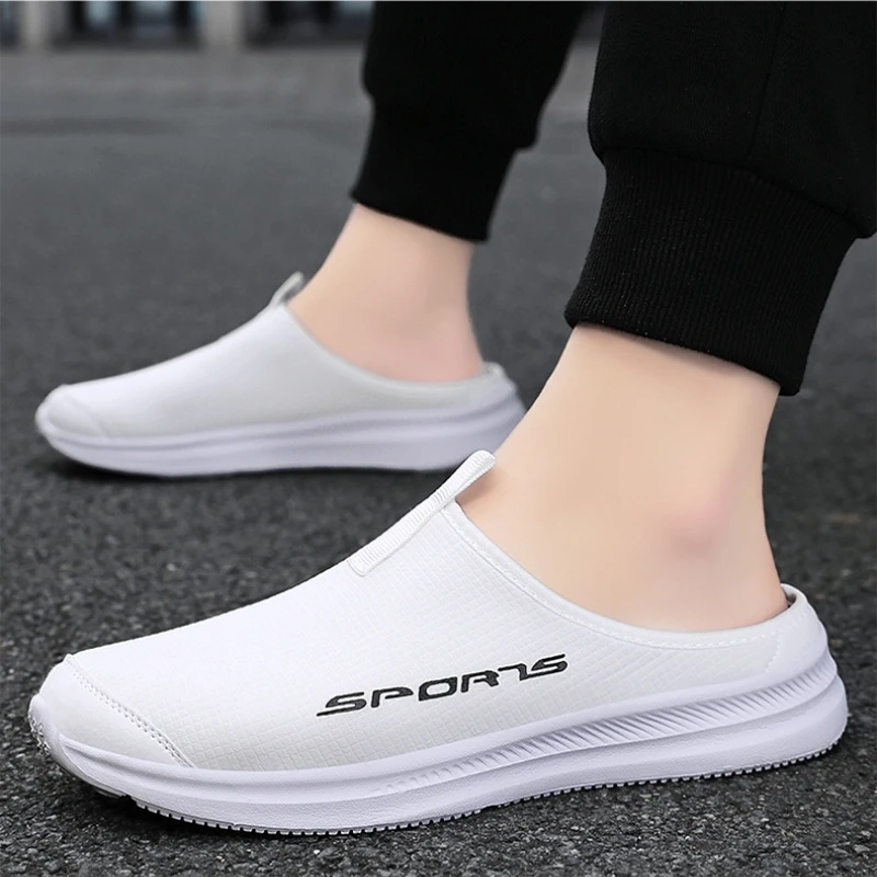 

New style men's summer slippers - lightweight, simple and casual. Men's shoes with simple soft sole and half support, one-piece