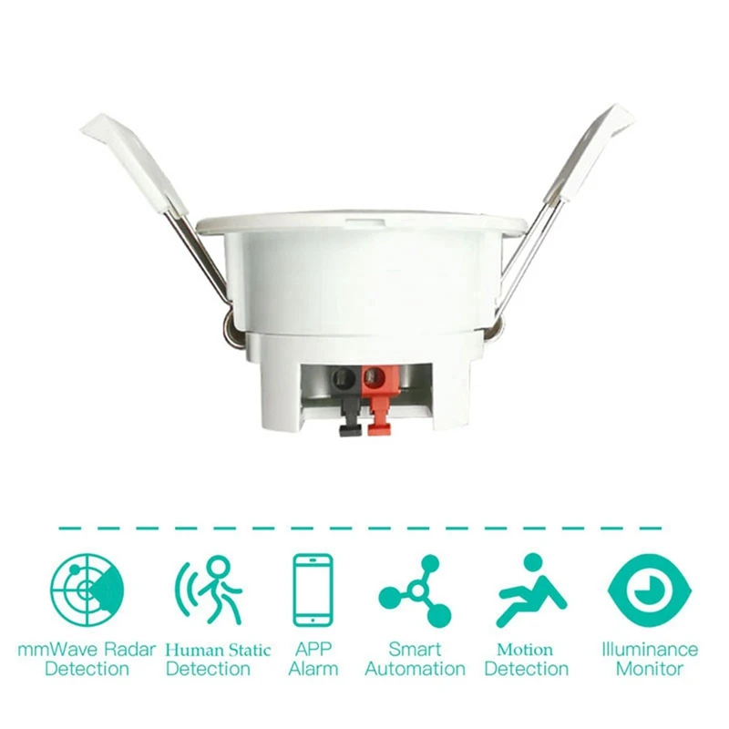 Abgr-tuya zigbee onda milimétrica 24ghz radar sensor de movimento detector de presença humana com detecção de luminância/distância ac220v