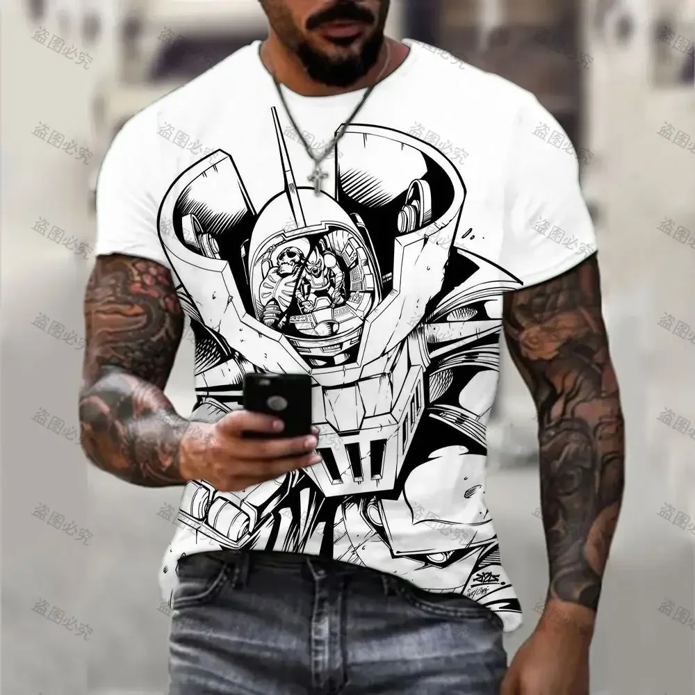 Men's  T-Shirt Y2k Tops T-shirts High Quality Mazinger Z Harajuku HD Print Clothes Anime Essentials Streetwear Leisure 6XL 2024