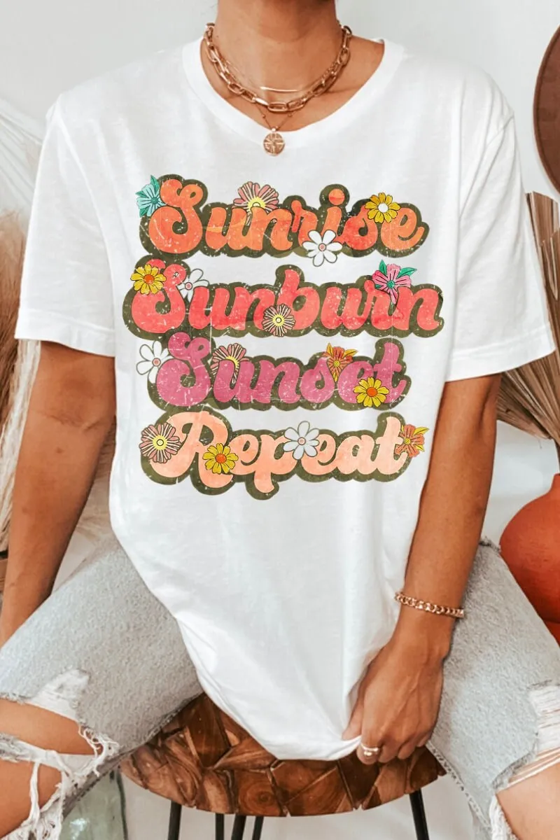 Sunrise Sunburn Sunset T Shirt FIt