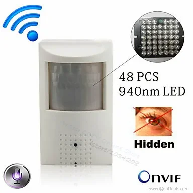 Caméra IP sans fil à vision nocturne intérieure, fente pour carte WiFi TF, 2MP, 5MP, style PIR, 940nm, IR, LED, microphone intégré, Camhipro