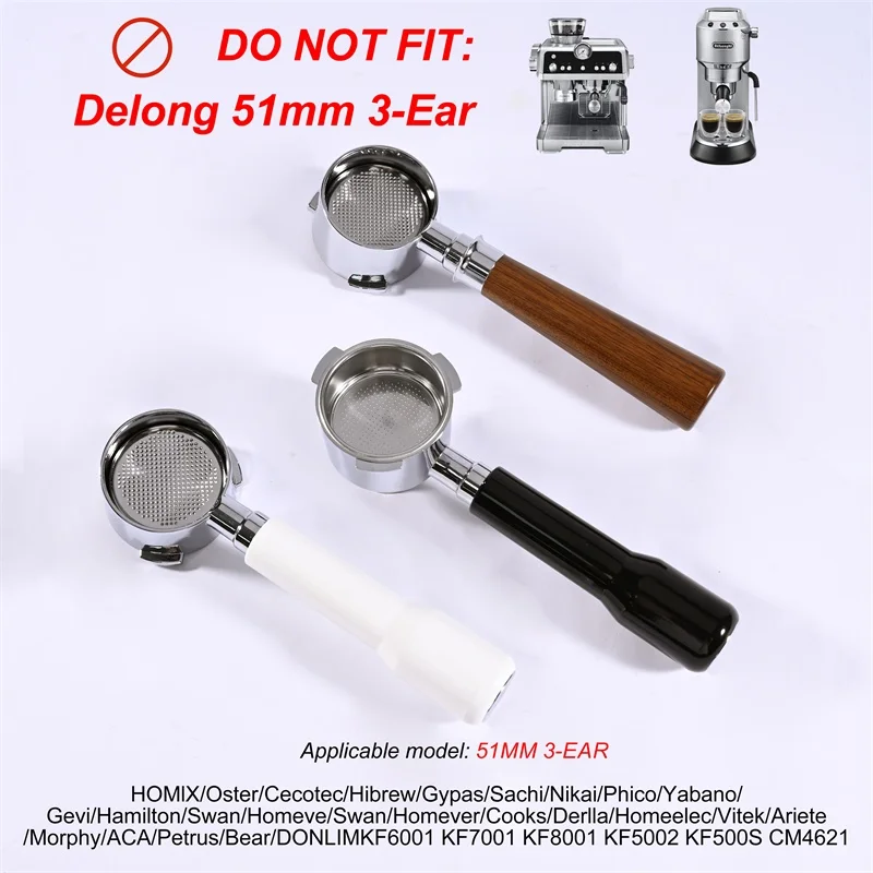 51mm Bottomless Coffee Portafilter With 2 Cups Basket for Homix Hibrew h11 Oster Cecotec Phico Brayer br1101 Espresso Machine