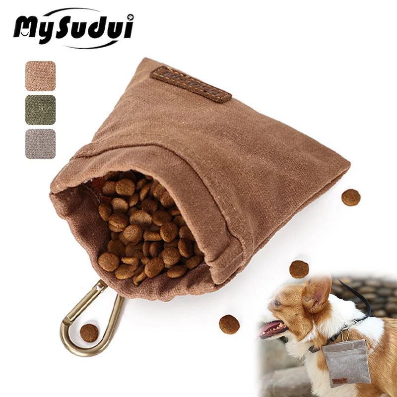 Portable Dog Training Waist Bag Hands Free Pet Treat Pouch Detachable Snack Feed Pocket Pet Poop Bag Dispenser Dogs Accessories