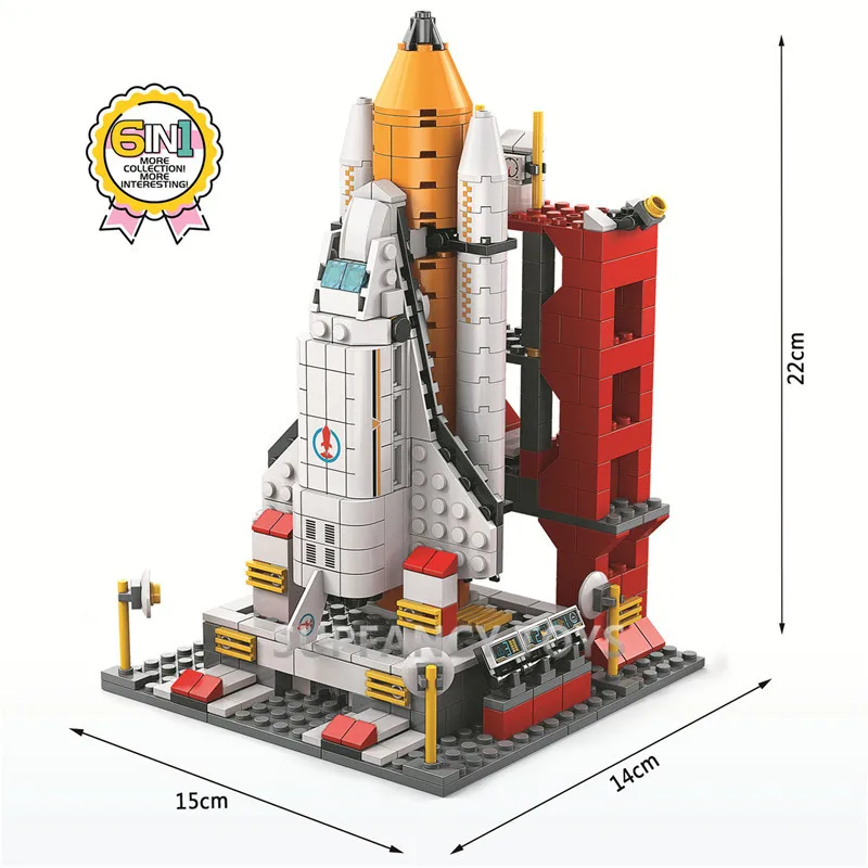 1000PCS Aviation Spaceport Model Shuttle Space Rocket Launch Center Building Blocks Construction Spaceship Bricks Toys Gifts