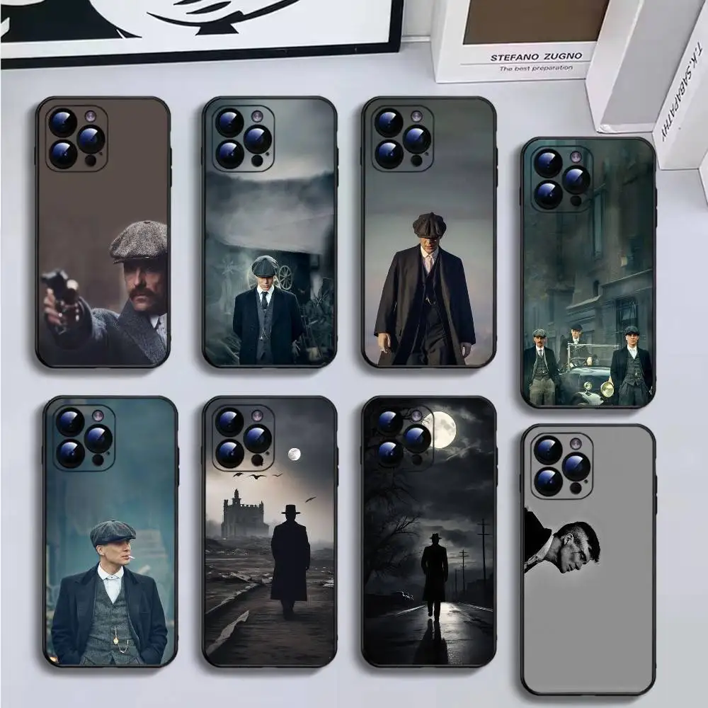 

Movie P-Peaky B-Blinders Phone Case For iPhone16,15,14,13,12,11 Plus,Pro Max,XS,X,XR,SE,Mini,8,7,Soft Black Cover