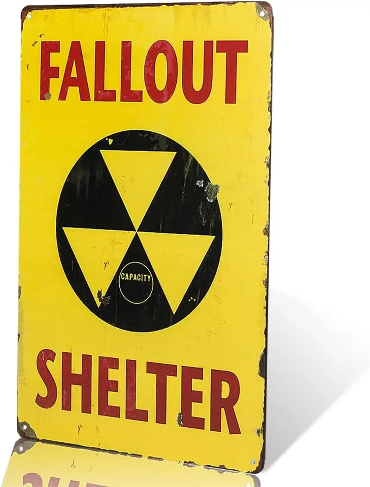 dingleiever-Christmas Gifts ;Fallout Shelter Vintage Metal Tin Sign,Garage Decor Man Cave sign