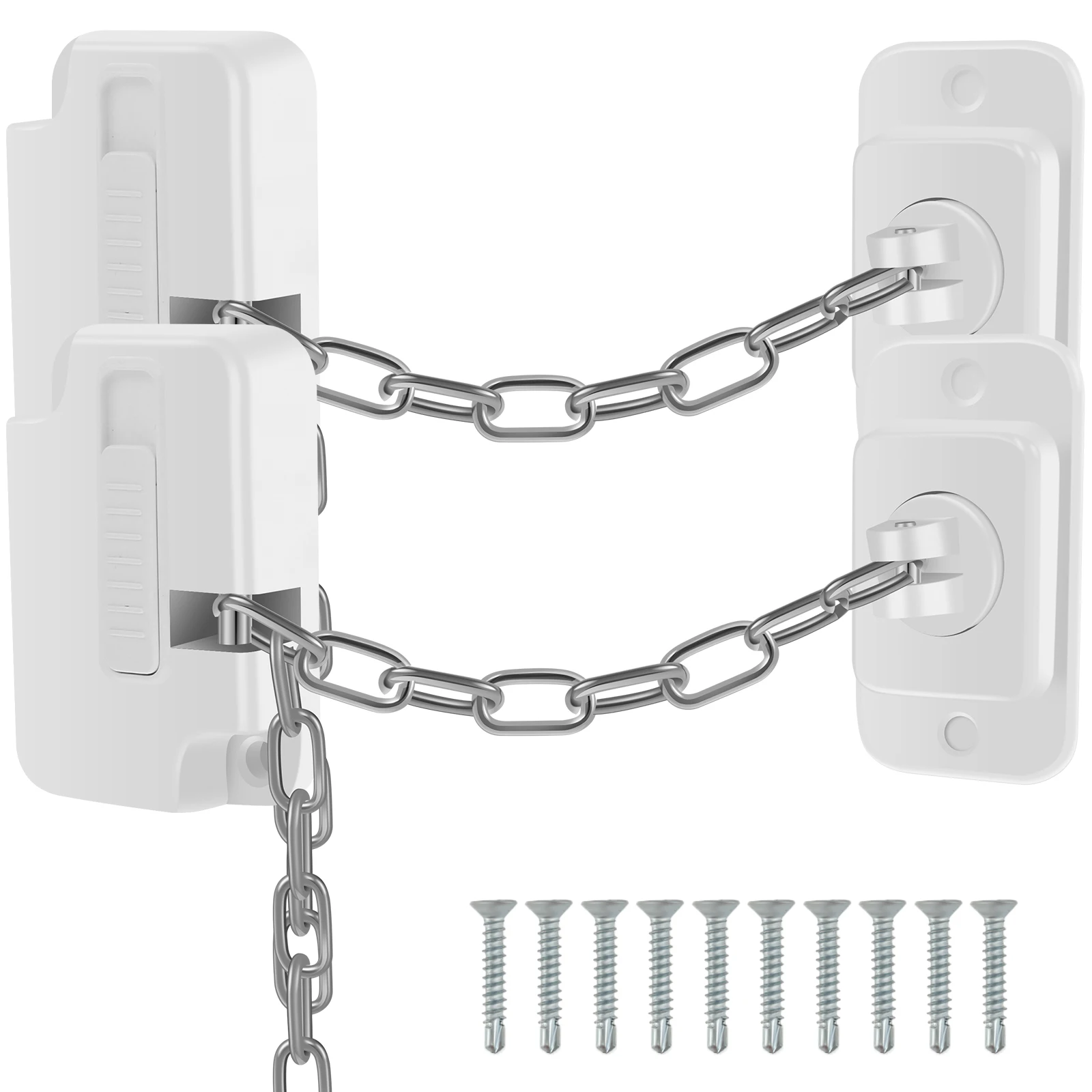 

2 Pcs Child Safety Locks Self-adhesive/Drilling Window Restrictor Lock Adjustable Window Door Safety Locks for Sliding Door Pets