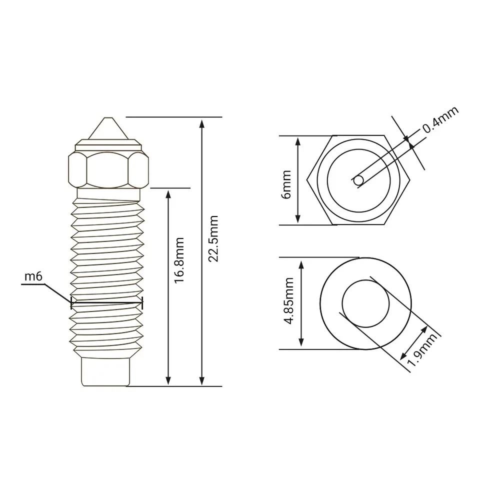 Nozzles For Elegoo Neptune 4 Plus Nozzle Elegoo Neptune 4 Max Nozzle 0.2 0.4 0.6 0.8 1.0mm Brass Copper Plated Hardened Steel