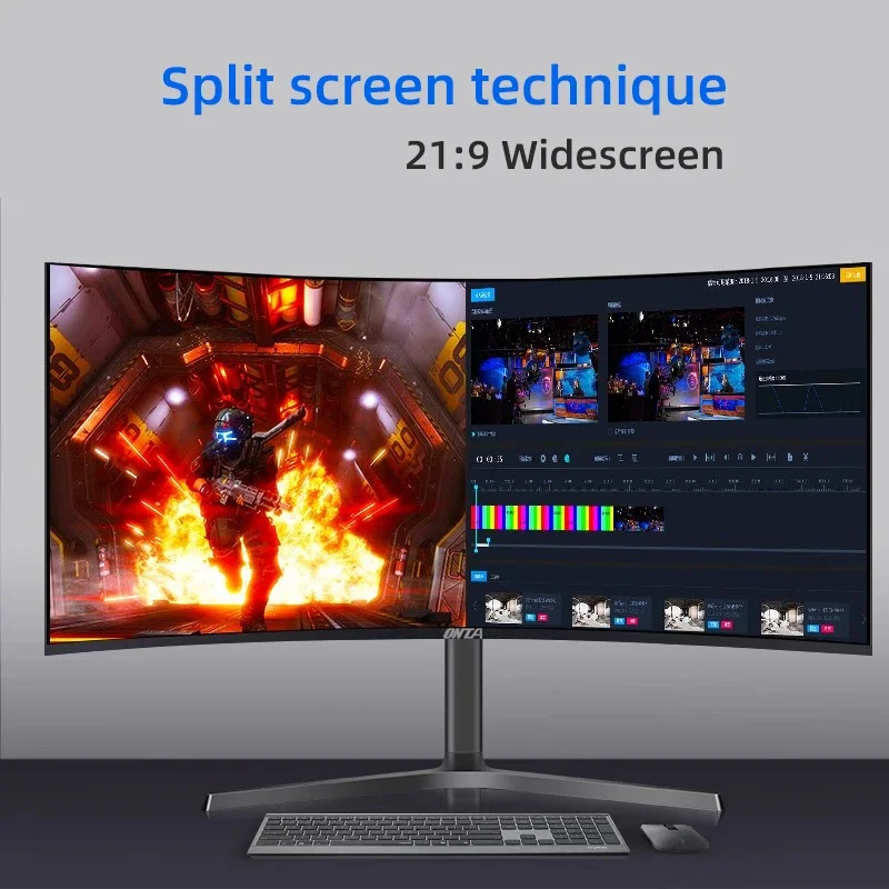 34 40 49 Inch 4k 5k 100hz 144h 165hz 180hz Anti-blue Light Curved Screen Gaming Computer    Lift Rotating Base