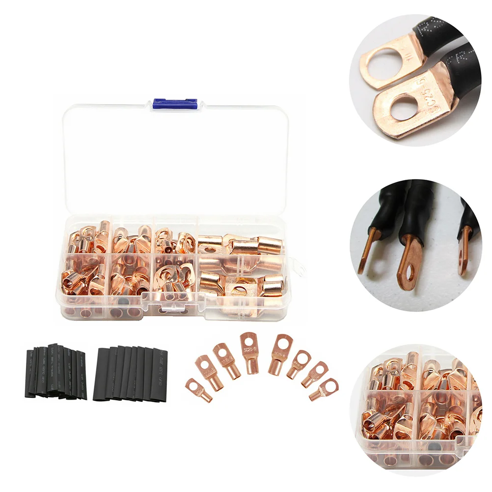 

140 Pcs Copper Nose Heat Shrink Tube Car Terminals Connector Vehicle Accessories Auto Electrical Cars Wire Connectors