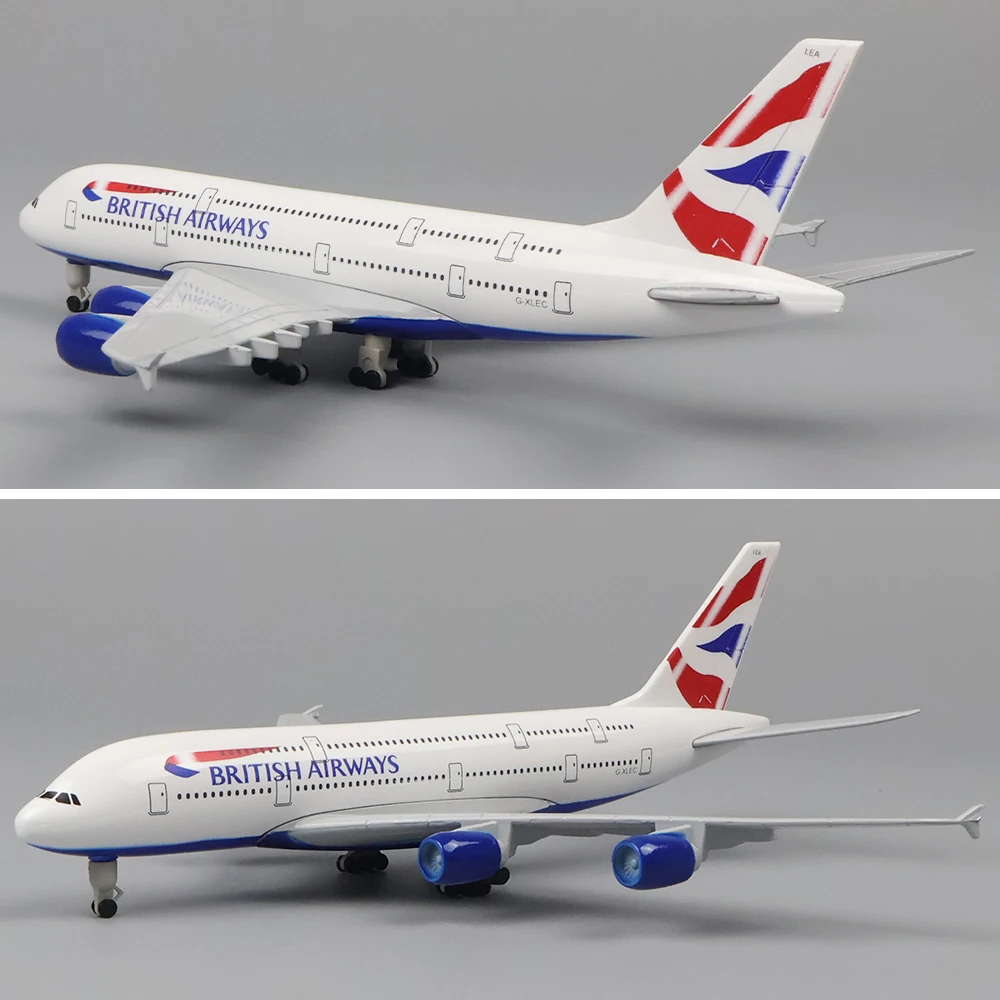 Metalen Vliegtuig Vliegtuig Model 20Cm 1:400 British Airways A380 Metalen Replica Legering Materiaal Luchtvaart Simulatie Speelgoed Jongen Cadeau