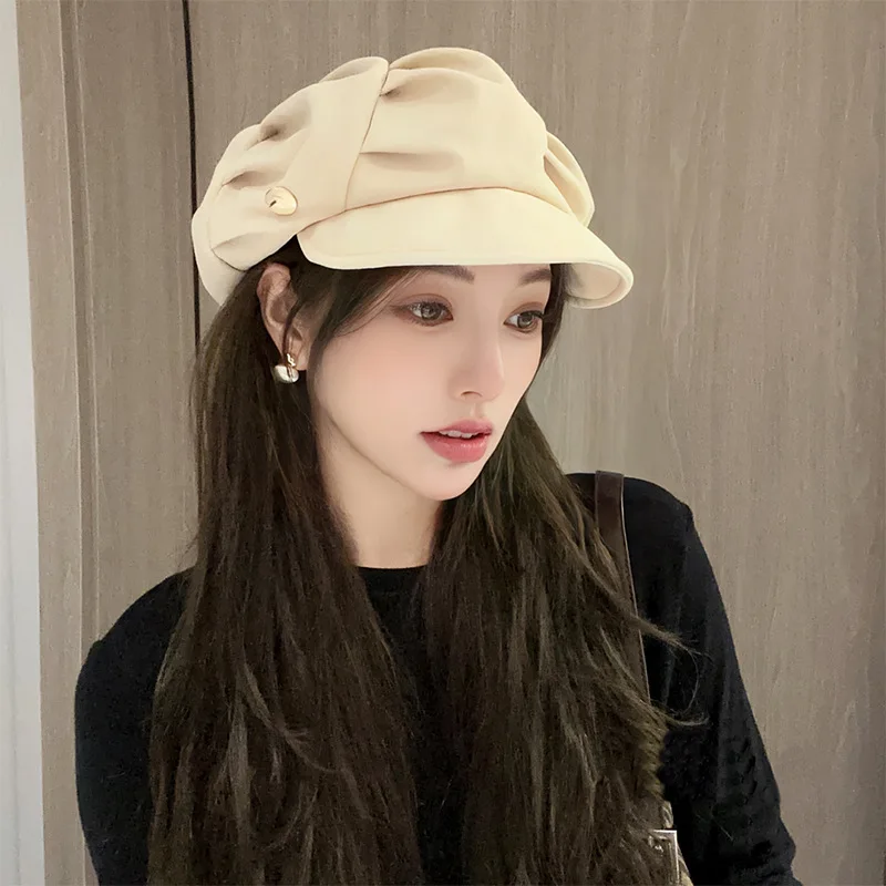 2 Pcs Womens Beret Hat Octagonal Paperboy Painter Hats Newsboy Cap Visor Outing for Women Casual Slouchy Beanie Cap