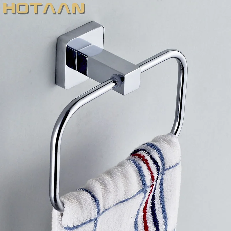 Bathroom towel holder, Stainless steel Wall-Mounted Round  Towel Rings ,Towel Rack,Chrome Bathroom Accessories