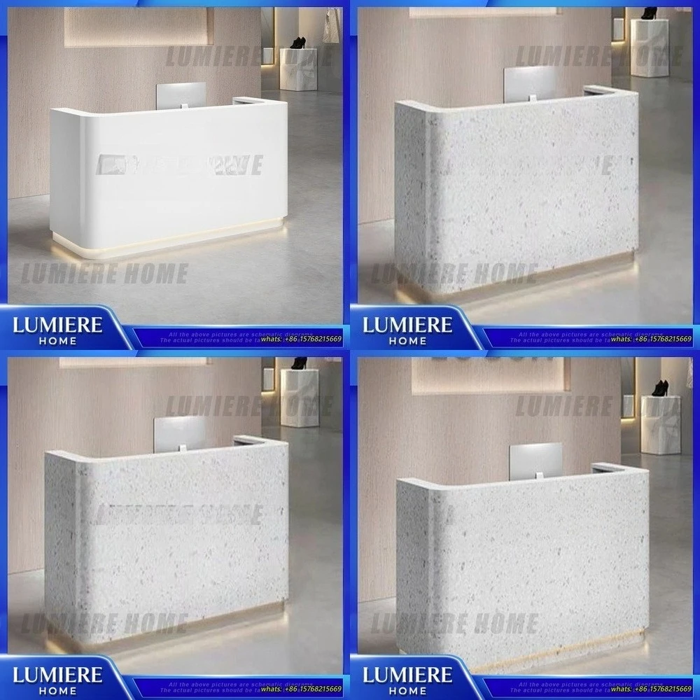 

Modern Minimalist Lacquered Reception Desk for Small Shop Beauty Salon Clothing Store Front Counter Cashier Bar Office Lobby