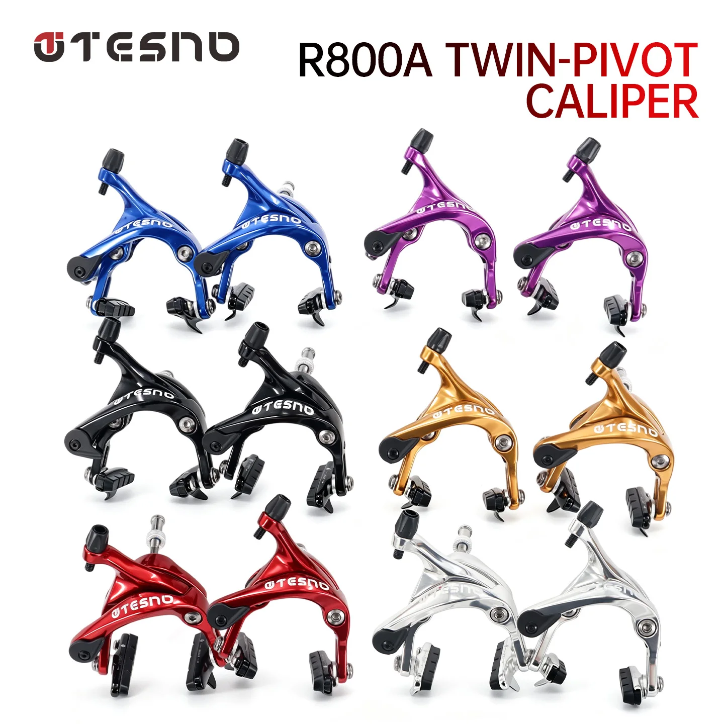 TESNO Long-Reach C-Brake Caliper Dual-Pivot Aluminum Alloy Rim Brake for Road Bike Lightweight Bicycle Braking System