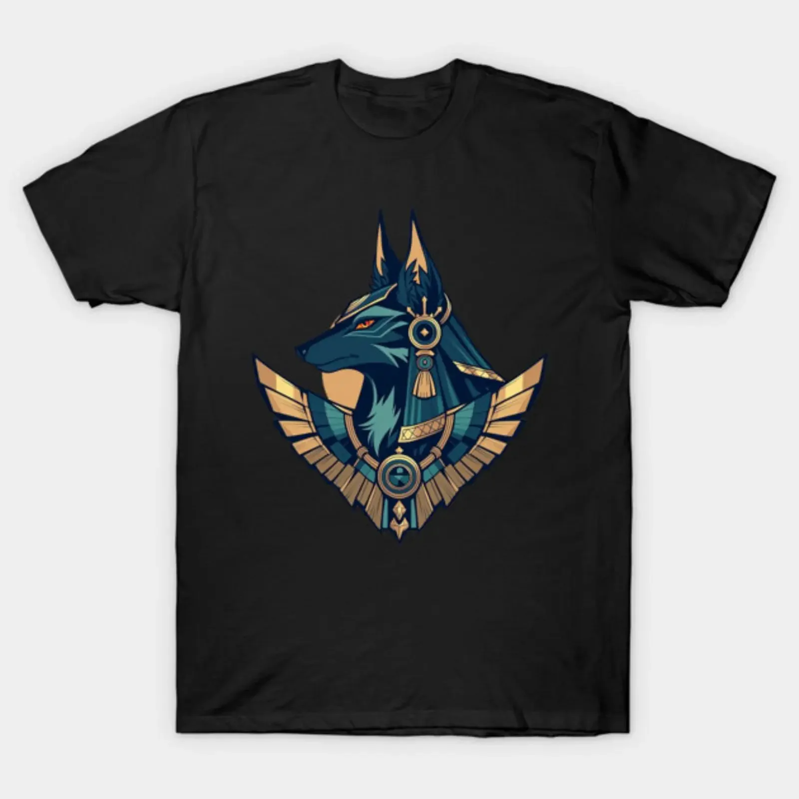 anubis T Shirt vintage Washed designer clothes Slightly fashion graphic homme Unisex Stylish streetwear Stretched Versatile