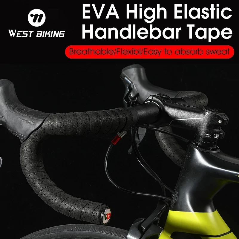 WEST BIKING Soft Bicycle Handlebar Tape PU EVA Road Bike Handle Bar Tape Straps Shock Absorption Cycling Anti-slip Belt Wrap