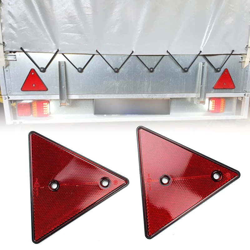 Truck Reflective Plates Red Triangle Taillights Safety Reflectors Trailer Rear Tail Side Marker Warning Stickers Car Accessories