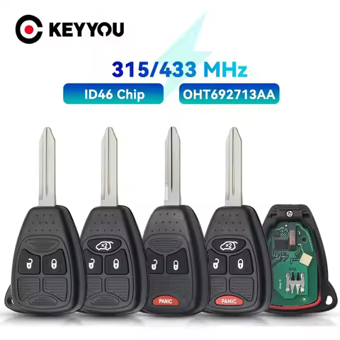 KEYYOU 1PCS Remote Car Key 315/433MHz M3N5WY72XX For Jeep Chrysler Town/Country For DODGE Grand Caravan 2004-2007