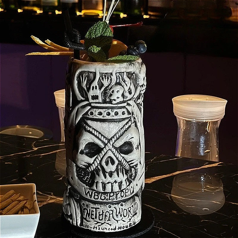 Taza Tiki, Taza de cerámica creativa, taza de vino, herramientas de Bar, regalo de Halloween, taza de cóctel hawaiana, tazas de bebidas de cerveza para fiesta, artículos para beber para el hogar