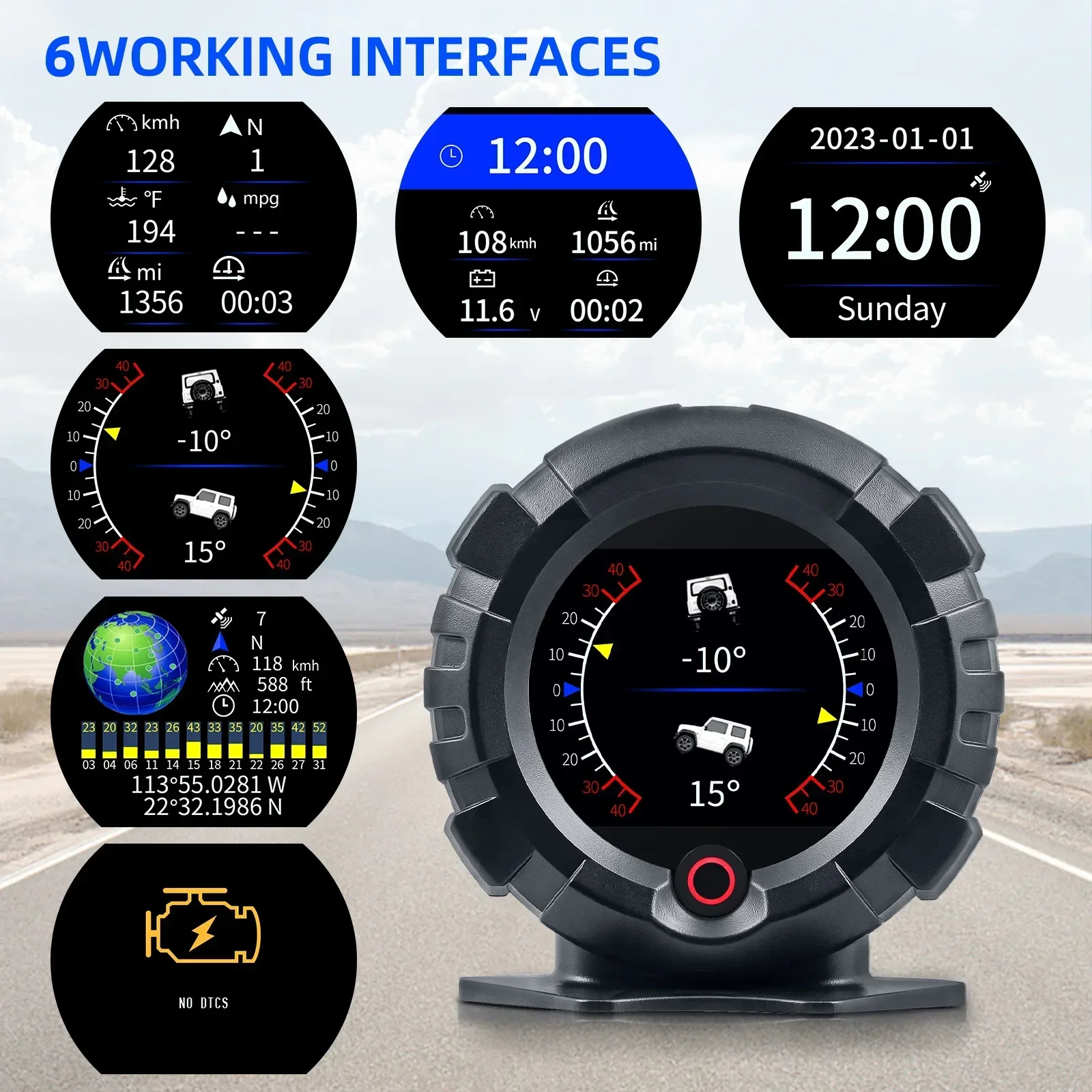 X95 HUD 4x4 Inclinometro Angolo di Pendenza Velocità Satellitare Temporizzazione GPS Off-road Accessori Auto OBD Head Up Display Misuratore