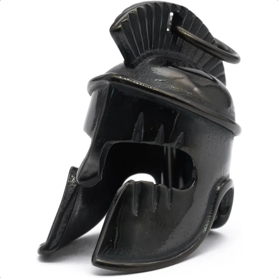 

Motorcycle Biker Roman Gladiator Warrior Spartan Helmet Guardian Bell Luck Gremlin Ride Bell Hanger or Lucky KeyChain