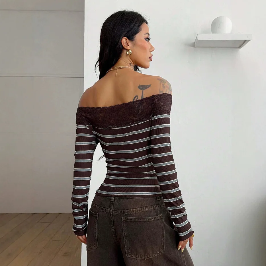 2026 Model Knitted Top, Off-shoulder Long-sleeved Erotogenic Hot Girl Style Women's Bodysuit Birthday Dress Outfits Vestidos