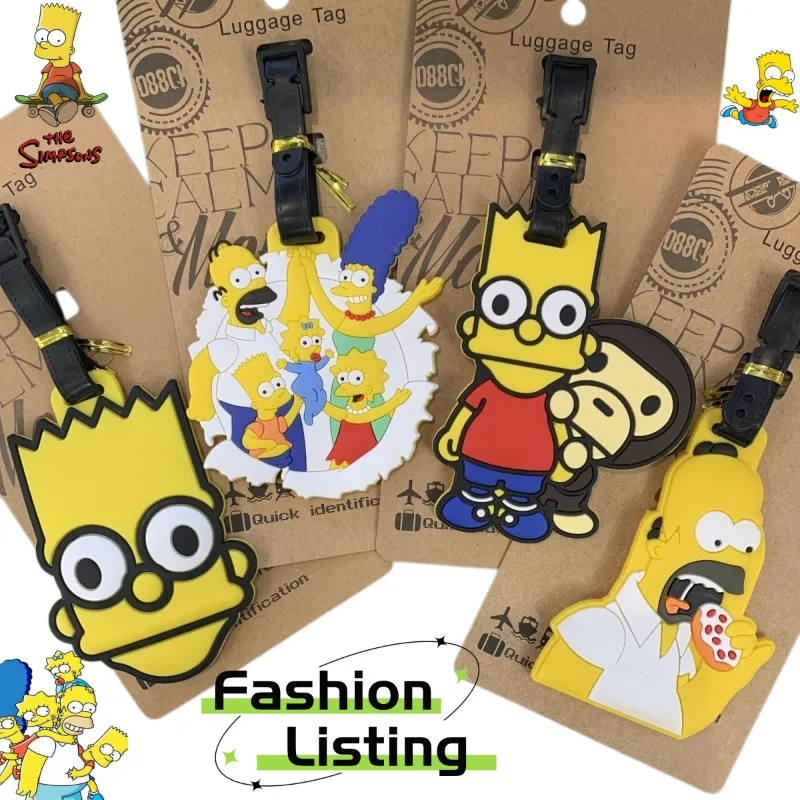 

Бирка для багажа «Симпсоны», милая и стильная, с мультяшным рисунком, персонализированная, креативная, для посадочных талонов и багажных бирок, подарок.