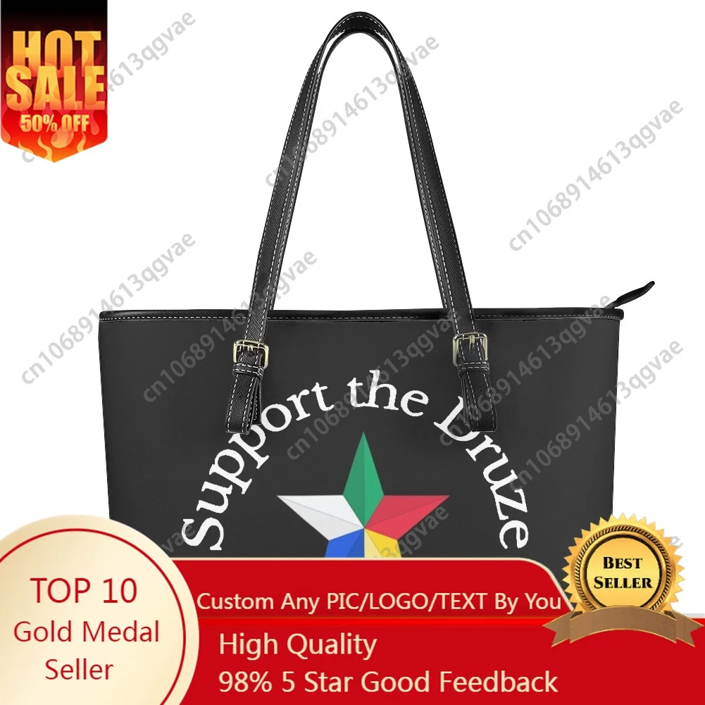 

Support The Druze Druze Star Custom Handbag Womens Mens Personalized Tote Bag Shoulder Bag Business Leather Purse Travel Bag