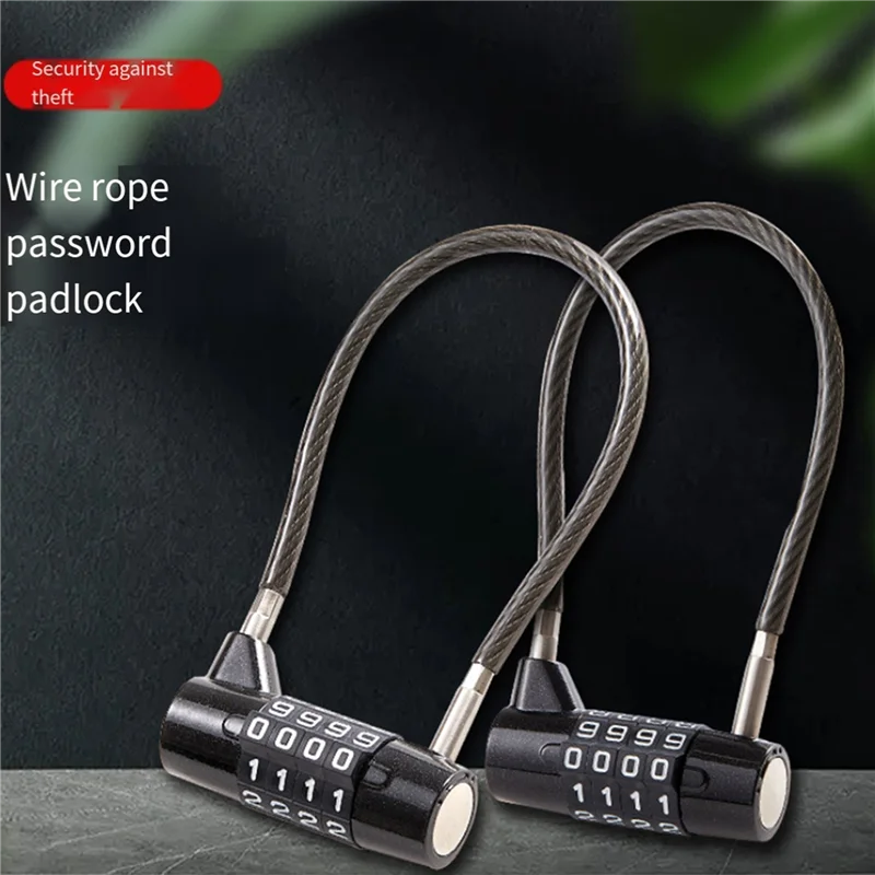 AB41-2X Luggage Locks, 4-Digit Security Suitcase Locks, Combination Padlock For Suitcases Flexible Cable Travel Lock