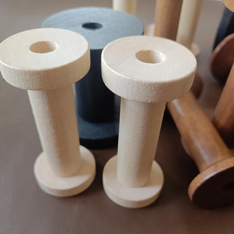 10Pcs/Set Vintage Natural Wooden Spools for Embroidery Sewing Ribbons Twine Wood Crafts Tools Cross Stitch DIY Reels Organizer view 2