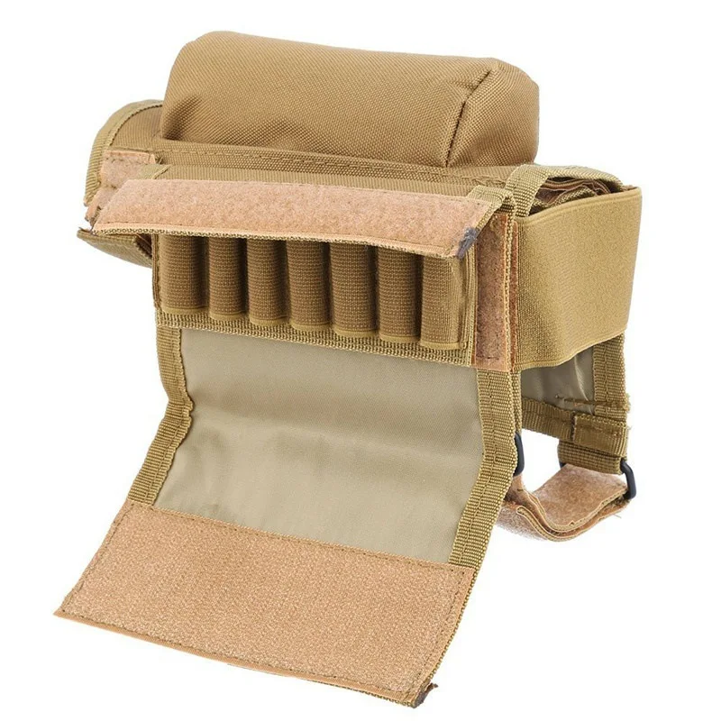 Cartridge Bag Tactical 2-in-1 gun holderTactical Buttstock Shotgun Rifle Stock Ammo Portable Pouch Molle Cartridge Holder Gun