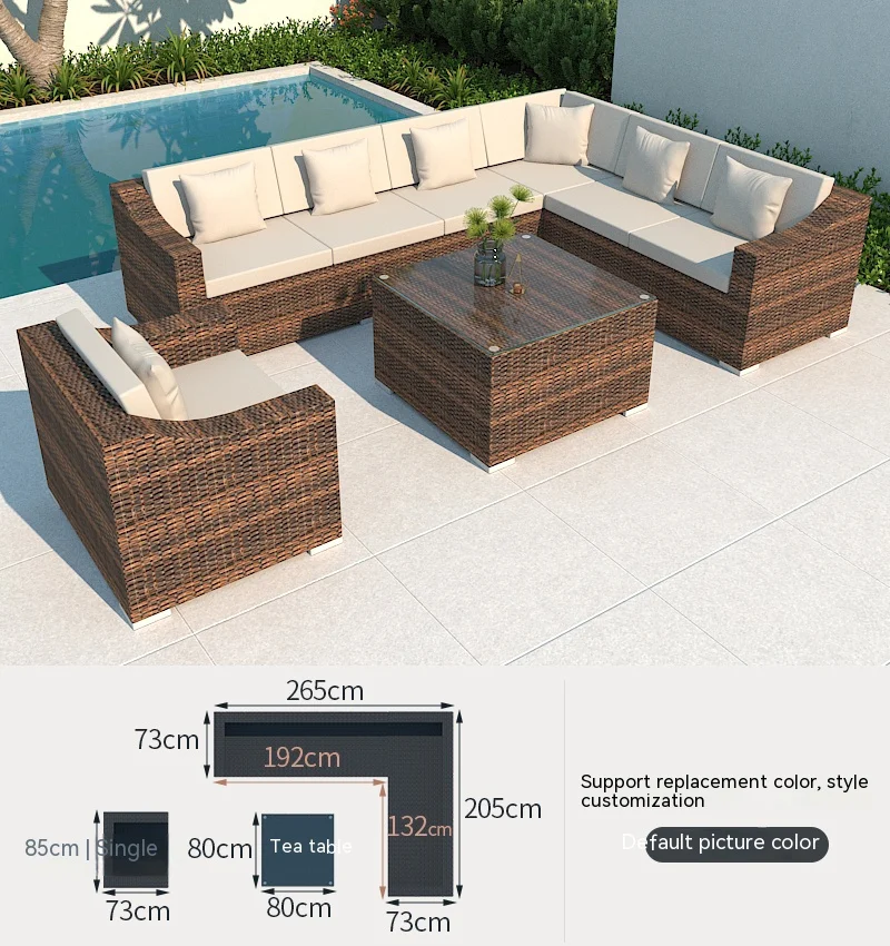 

# Rattan Outdoor Wicker Patio Garden Sofa Fancy Sofa and Table Sets