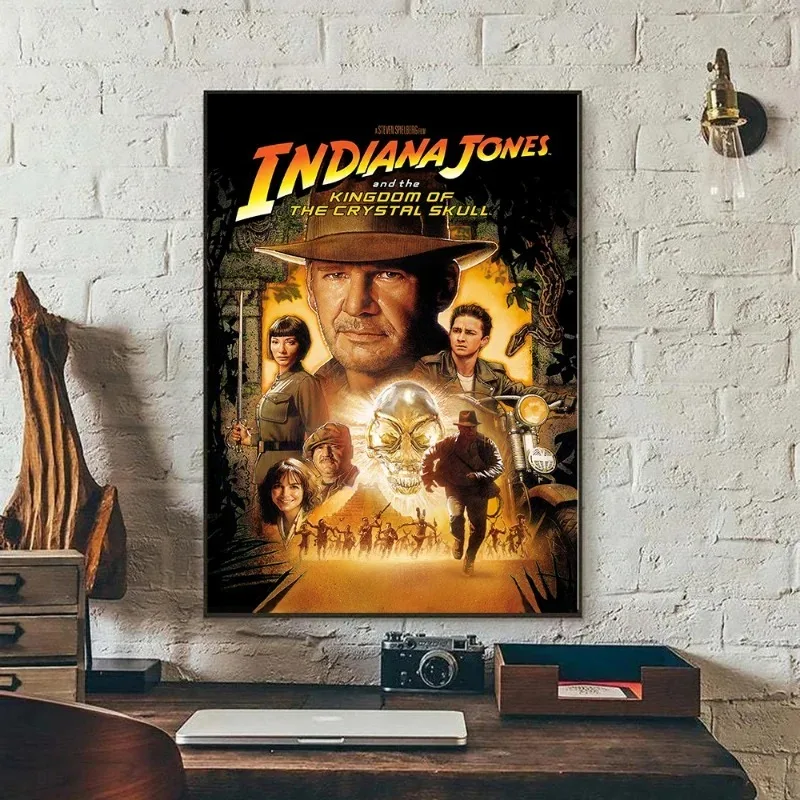 Classic Retro Movie Indiana Jones Poster Adventure Action Film Canvas Painting Wall Print Picture for Coffee Bar Room Home Decor