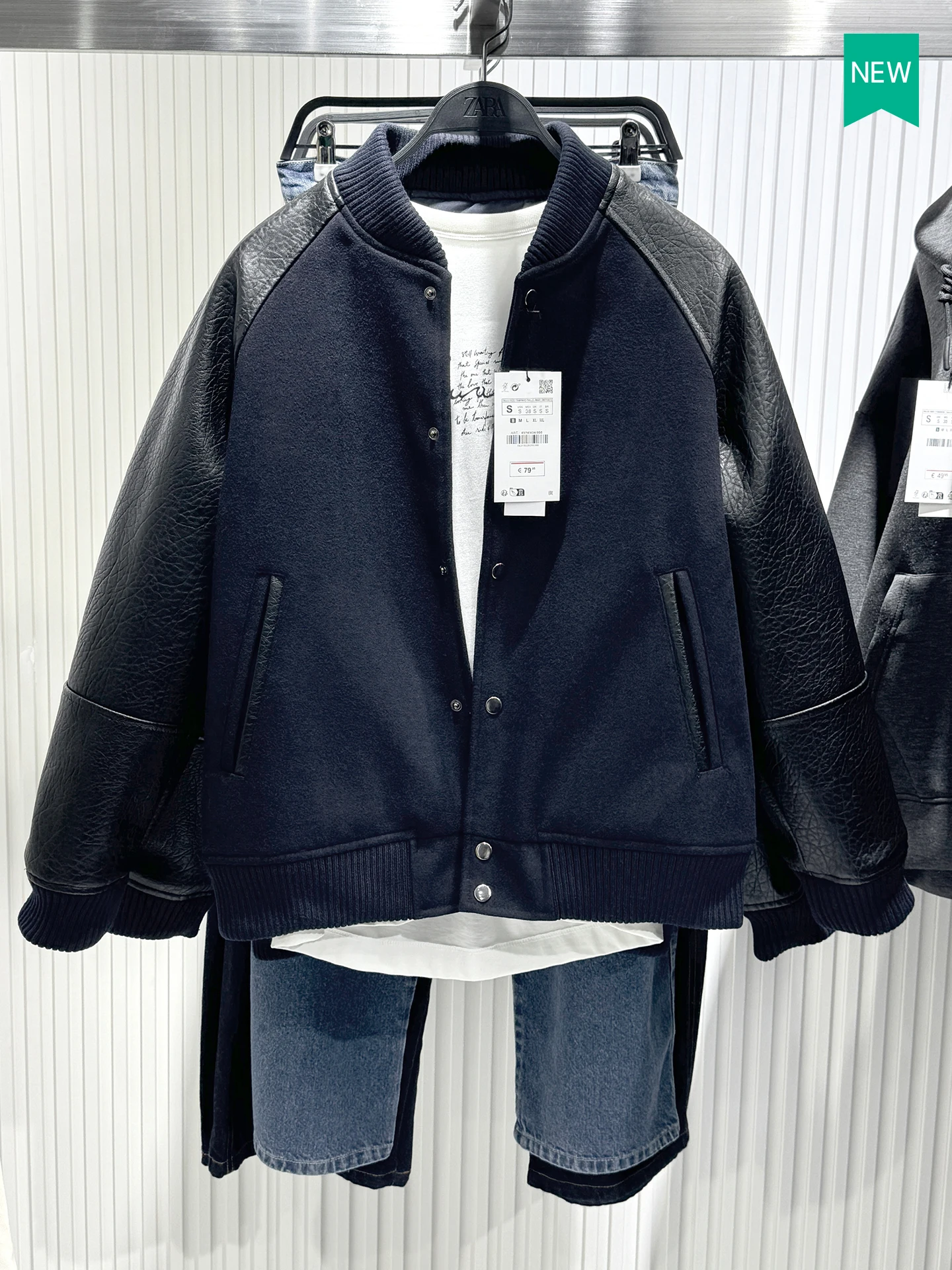 

Winter Men's Baseball Sle Jaet Wool Blend Cotton Wool Sve Leather Patchwork Thiened Outerwear Tallyron Brand