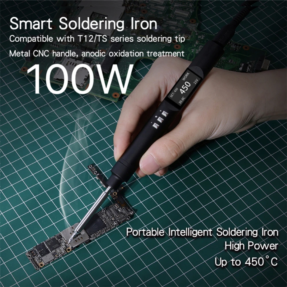 PTS200 Smart Soldering Iron 100W max ESP32-S2 PD3.0 Open Source Compatible with TS100 TS101/Pine64 Pinecil V2 V3/soldering iron