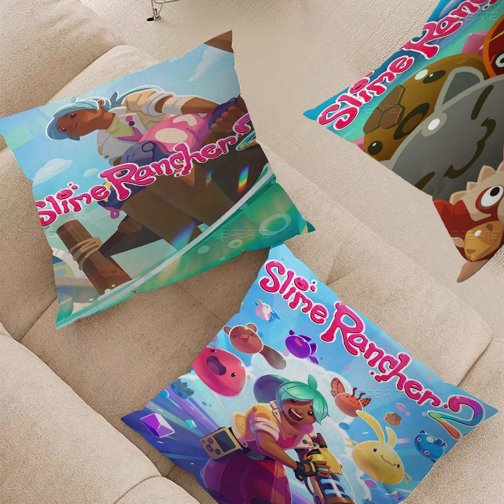 

Game S-Slime Rancher Pillowcase Toon Gift Cushion Cover Bedroom Home Sofa Chair Seat Decor Pillow Case