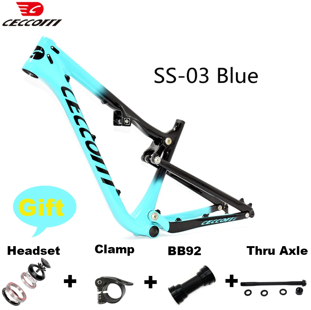 Full Suspension Carbon MTB Frame, Mountain Bicycle Frameset, 27.5er MTB