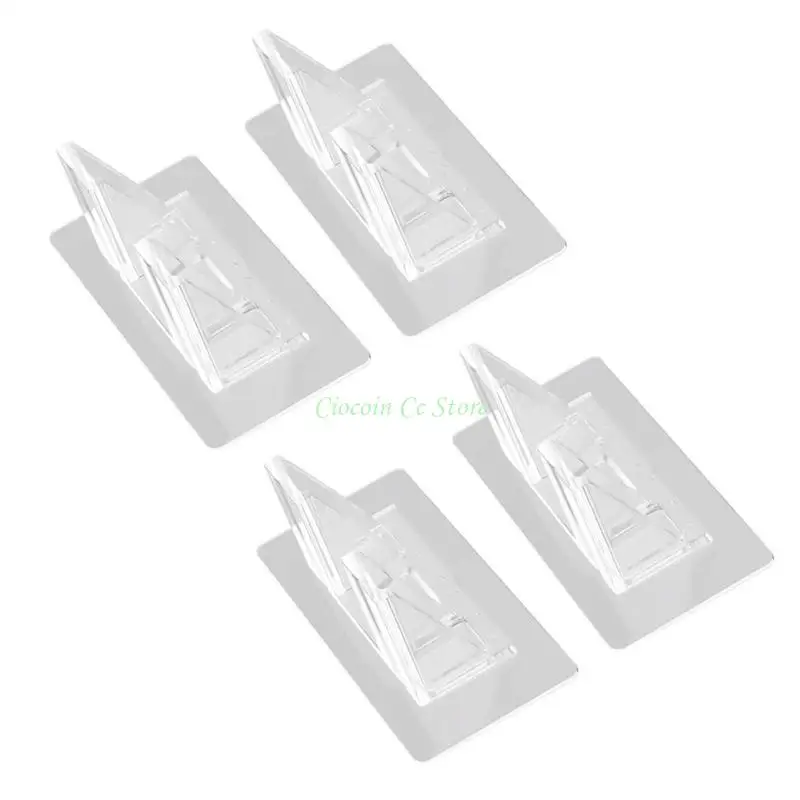 X90F 4Pcs Shelf Support Holders Wall-mounted Wardrobes Shelf Racks Adhesive Pegs