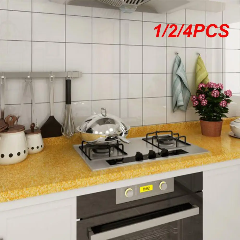 

1/2/4PCS Kitchen Oil Proof Sticker Waterproof Aluminum Foil Kitchen Stove Cabinet Stickers Self Adhesive Wallpapers Wall