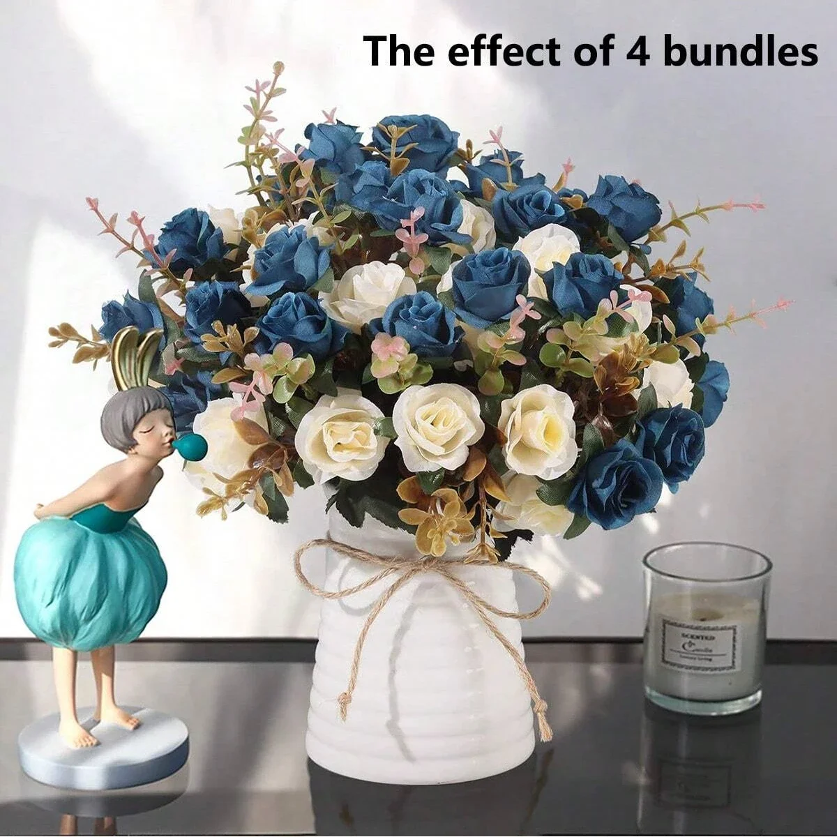 

1pc Artificial Flowers Rose Silk Faux Flowers Bundle, Fake Flowers for Wedding, Family, Bedroom, Office, Kitchen, Indoor Desktop