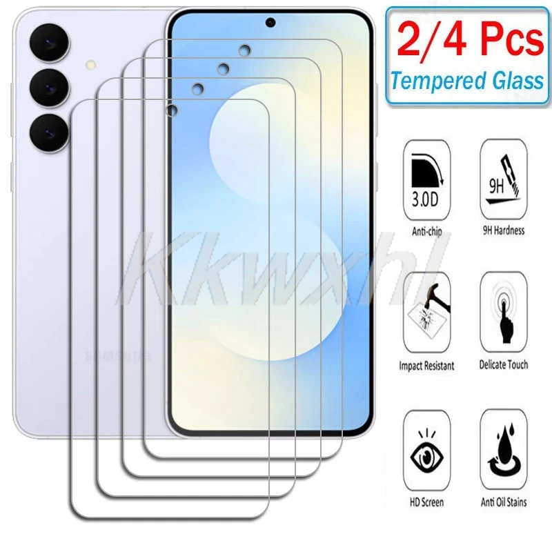2-4 قطعة 9H HD الزجاج المقسى لسامسونج غالاكسي S23 FE GalaxyS23FE S23FE S24 S25 S24FE S25FE حامي الشاشة غطاء الفيلم