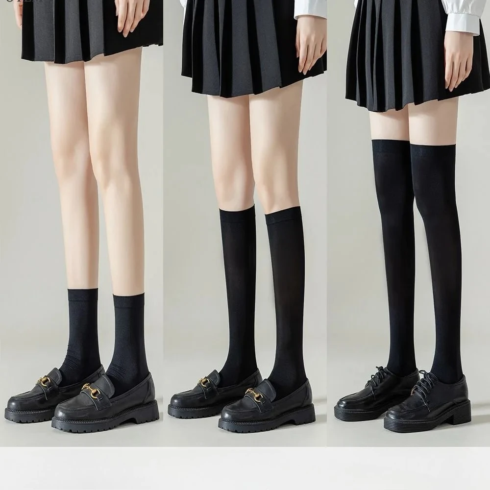 

JK Woman Socks Cute Black White Lolita Long Socks Summer Thin Knee High Socks Fashion Cosplay Sexy Nylon Stockings Legging
