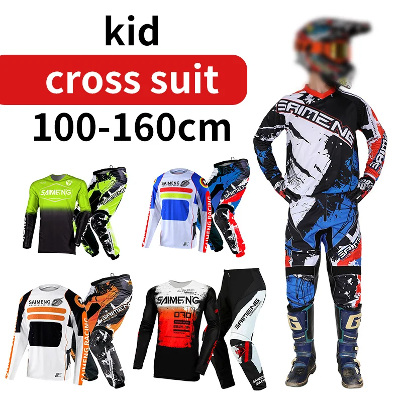 Motochross gear set for children racing suit boy girl Downhill Jersey Pant Kits Youth Kid Motorcycle 4 5 6 7 8 9 10 11 12 year