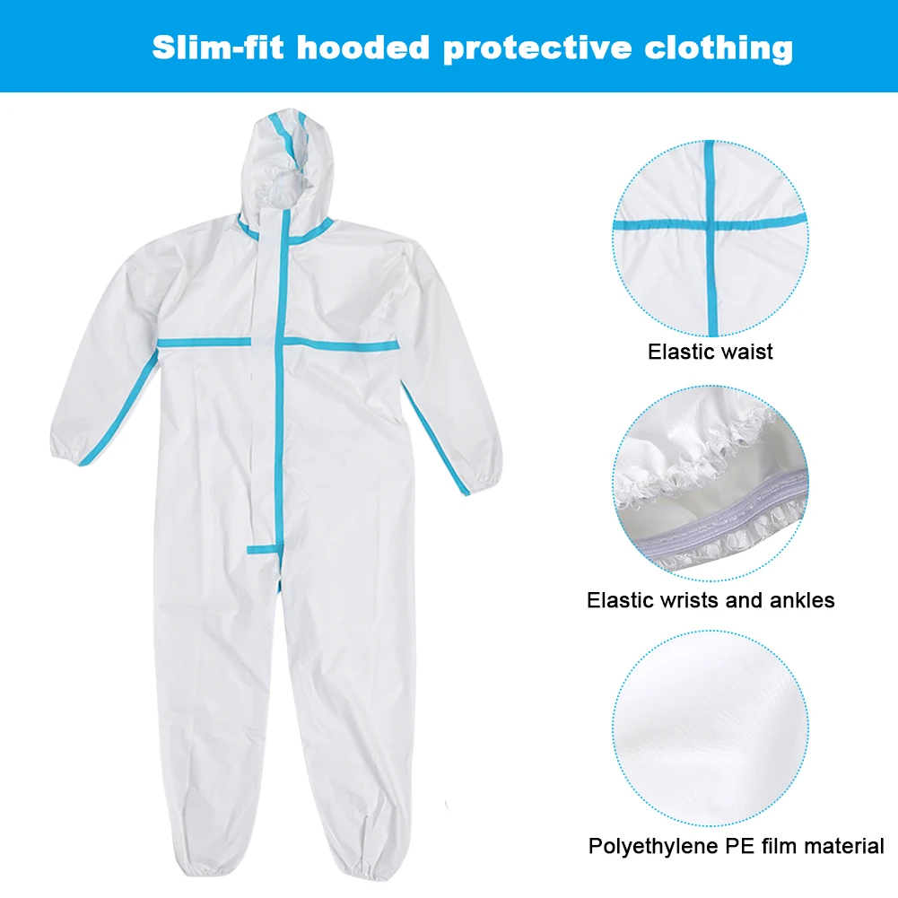 

ZK30 Protection Suit Outdoor Hooded Coverall Disposable Safety Clothing for Lab Workshop Body Overall 3XL