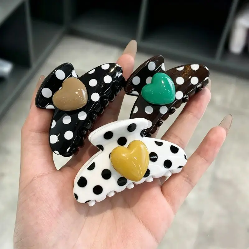 

Luxurious Love Small Grip Clip for Women, Color Wave Dot Half Hair Shark Clip 2026 New Rear Hair Clip - Premium Grip Clip